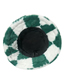 Fashion Green Plush Checkerboard Bucket Hat