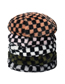 Fashion Black Plush Checkerboard Beret