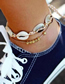 Fashion Silver Resin Geometric Shell Braided Double Anklet