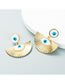 Fashion Gold Alloy Fan-shaped Oil Drop Eye Earrings