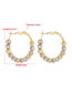 Fashion Gold Alloy Geometry Transfer Bead Round Earrings