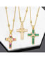 Fashion White Bronze Zirconium Cross Necklace