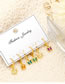 Fashion Gold Brass Diamond Butterfly Earrings