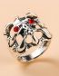 Fashion Silver Alloy Diamond Claw Skull Ring