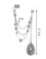 Fashion Silver Alloy Geometric Round Plate Multi-layer Chain Geometric Water Drop Earrings