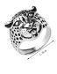 Fashion Silver Metal Leopard Head Ring