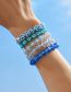 Fashion Lake Blue Resin Dice Smiley Cat's Paw Bracelet Set