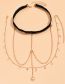 Fashion Gold Alloy Geometric Chain Tassel Heart Body Chain