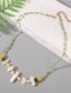 Fashion Green Alloy Geometric Pearl Rice Beads Heart Beaded Necklace