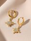Fashion Gold Titanium Gold Plated Diamond Stud Earrings