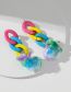 Fashion Color Acrylic Geometric Petal Drop Earrings