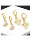 Fashion C Brass Diamond Star Hoop Earrings