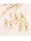 Fashion C Copper Diamond Cutout Heart Earrings