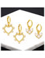 Fashion B Brass Diamond Heart Earrings