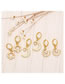 Fashion C Brass Diamond Crescent Earrings