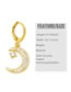 Fashion C Brass Diamond Crescent Earrings