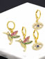 Fashion C Brass Diamond Angel Earrings