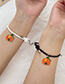 Fashion Color Alloy Drip Oil Halloween Pumpkin Love Magnetic Black And White Braided Bracelet