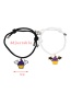 Fashion Color Alloy Drip Oil Halloween Wings Ice Cream Love Magnetic Black And White Woven Bracelet