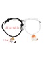 Fashion Color Alloy Drip Oil Halloween Hat Little Ghost Love Magnetic Black And White Woven Bracelet