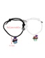 Fashion Color Alloy Drip Oil Halloween Hat Ice Cream Love Magnetic Black And White Woven Bracelet