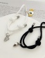 Fashion Color Alloy Drop Oil Halloween Candy Eyes Love Magnetic Black And White Braided Bracelet