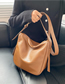 Fashion Brown Soft Leather Pu Large Capacity Crossbody Bag