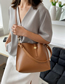Fashion Brown Pu Large Capacity Diagonal Bag