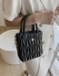 Fashion Black Pu Embroidered Thread Large Capacity Crossbody Bag