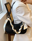 Fashion Black Pu Silk Scarf Chain Large Capacity Shoulder Bag