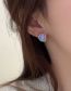 Fashion Silver Alloy Set Zirconium Geometric Stud Earrings