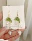 Fashion Pair Of White Flower Ear Hooks Pure Copper Leaf Pearl Flower Earrings
