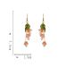 Fashion A Pair Of Pink Flower Ear Hooks Pure Copper Leaf Pearl Flower Earrings