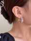 Fashion Silver Alloy Inset Moonlight C-hoop Earrings