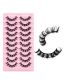 Fashion Dh06-02 10 Pairs Of Chemical Fiber High-curvature Curling False Eyelashes