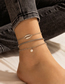 Fashion Silver Alloy Geometric Snake Bone Chain Shell Anklet Set