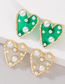 Fashion Suit Alloy Set Pearl Heart Stud Earrings