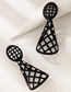 Fashion Black Alloy Geometric Painted Mesh Stud Earrings