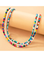 Fashion Color Colorful Rice Beads Beaded Three-tier Necklace