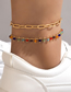 Fashion Color Alloy Color Bead Chain Anklet Set