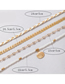 Fashion Silver Alloy Diamond Geometric Braided Beads And Shells Multilayer Anklet