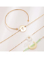 Fashion Gold Alloy Coconut Tree Round Brand Flower Moon Bracelet Set