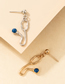 Fashion Gold And Silver Alloy Geometric Stethoscope Stud Earrings