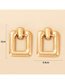 Fashion Gold Alloy Geometric Hollow Square Stud Earrings