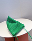 Fashion Green Pu Braided Triangle Crossbody Bag