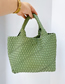 Fashion Fruit Green Solid Color Woven Large Capacity Tote