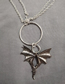 Fashion Antique Silver Alloy Demon Wings Necklace