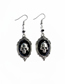 Fashion Silver Alloy Geometric Skull Black Treasure Earrings