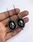 Fashion Silver Alloy Geometric Skull Black Treasure Earrings