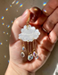 Fashion Gold Acrylic Geometric Cloud Tassel Drop Earrings